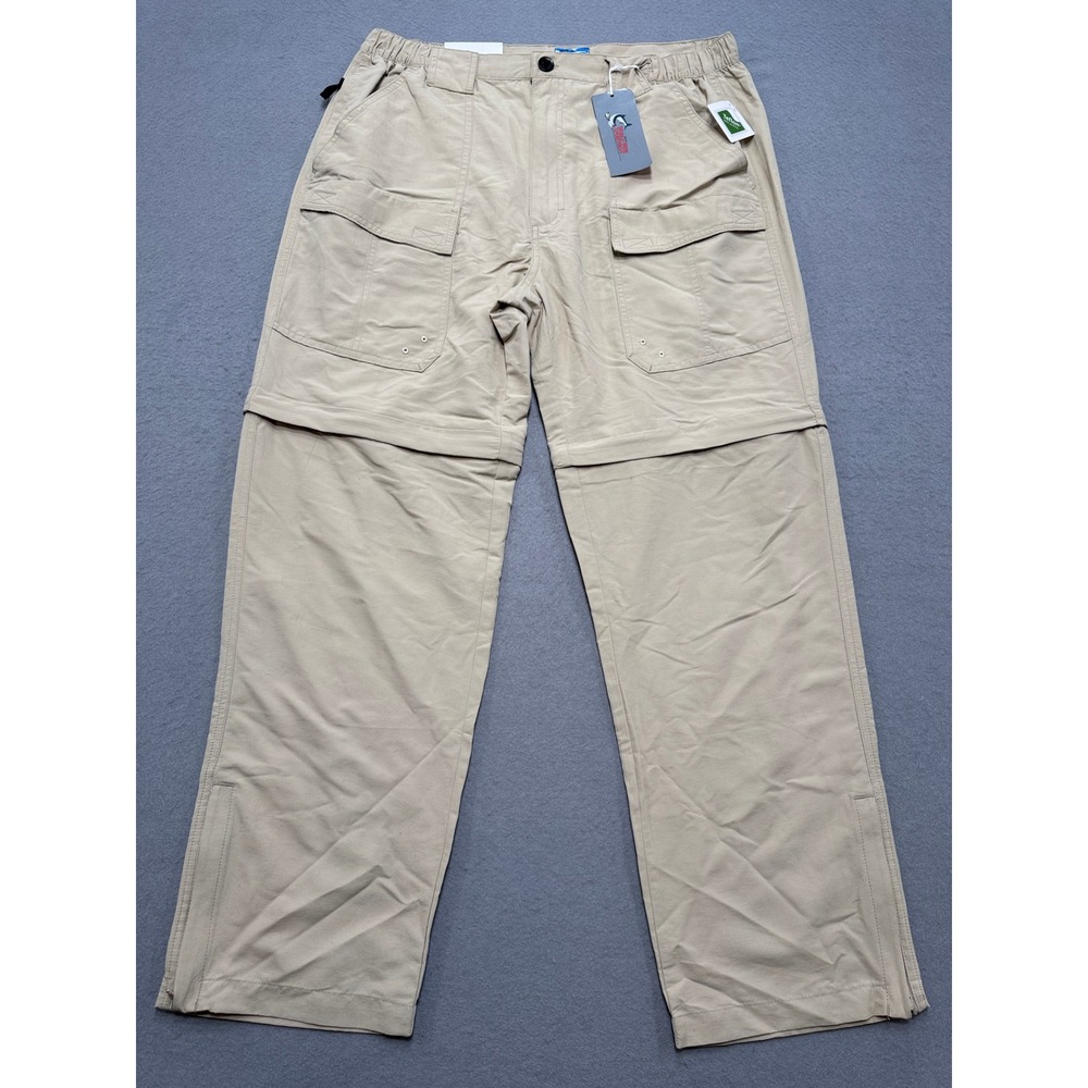NEW World Wide Sportsman Cargo Pants Men's L/30 Beige Teflon Fishing Outdoor‎